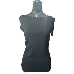 White House Black Market- Black Sleeveless Versatile Tank- Size Large- NWT